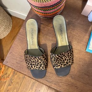 Vtg YSL pony hair mules size 7